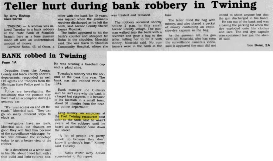 Fort Twining Restaurant (Club 65 Bar & Grill) - Apr 05 1995 Article